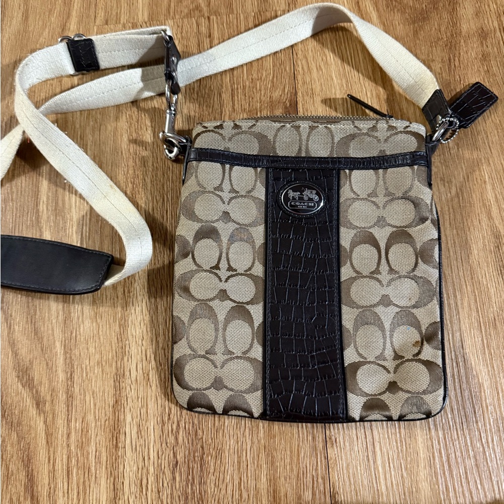 Coach Signature Crossbody Bag - Brown and Black